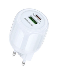 Зарядное устройство Borofone BA93A Lustrous PD20W+QC3.0 (1USB-A/1C) Синий (Blue)