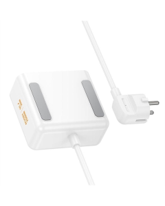 Сетевой фильтр Hoco AC27 Descanso (PD30W/2C/1A/2xSocket) (2м) Белый (White)