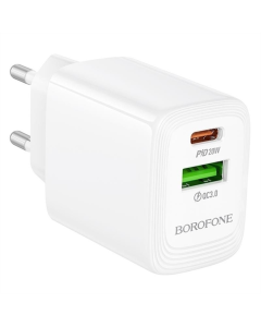 Зарядное устройство Borofone BN27 Fuente PD20W+QC3.0 (1USB-A/1C) Белый (White)