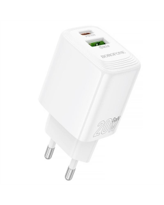 Зарядное устройство Borofone BN27 Fuente PD20W+QC3.0 (1USB-A/1C) Белый (White)