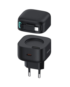 Зарядний пристрій Usams US-CC202 GaN With Lightning Magnetic 35W (USB-C) Чорний (Black)