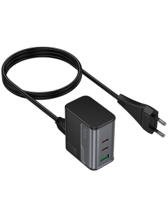 Зарядний пристрій Hoco CS76A Star Speed PD70W (1USB-A/2C) Чорний (Midnight Black)