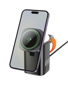 Зарядний пристрій бездротовий Hoco CQ20A Clever 6in1 PD65W Чорний (Black)