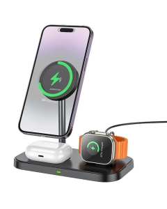 Зарядний пристрій бездротовий Borofone BQ29 Feliz 3in1 Чорний (Black)