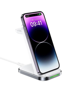 Зарядний пристрій бездротовий Acefast E15 desktop 3-in-1 Біла (White)