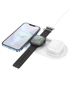 Зарядний пристрій бездротовий Borofone BQ19 3in1 Білий (White)