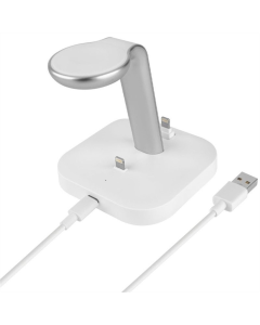 Зарядний пристрій бездротовий Hoco CW43 Graceful 3-in-1 Білий (White)