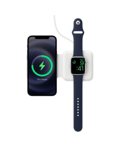 Зарядний пристрій бездротовий Wireless Charger with Magsafe 2in1 for Apple (AAA) (box) Білий (White)