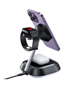 Зарядний пристрій бездротовий Acefast E16 desktop 3-in-1 Чорна (Black)