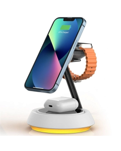 Зарядний пристрій бездротовий WIWU Wi-W002 3 in 1 wireless charger Білий (White)