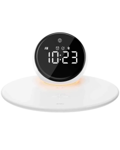 Зарядний пристрій бездротовий WIWU Wi-W017 15W Wireless Charger+Digital Alarm+Bluetooth Speaker Білий (White)
