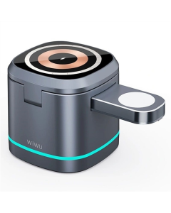 Зарядний пристрій бездротовий WIWU Wi-W024 3 in 1 wireless charger Сірий (Grey)