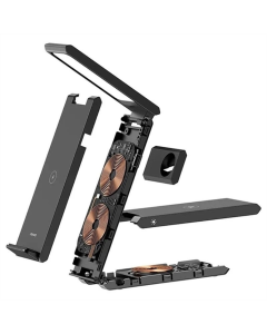 Зарядний пристрій бездротовий Usams US-CD181 15W 3in1 with Table Lamp Чорний (Black)