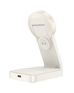 Зарядний пристрій бездротовий Hoco CQ3 Motorcycle 3in1 Білий (Milky White)