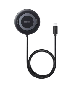 Зарядний пристрій бездротовий Baseus Simple Mini4 Qi2 15W (P10273300121-0) Чорний (Cosmic Black)
