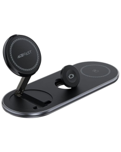 Зарядний пристрій бездротовий Acefast E19 Qi2 desktop 3-in-1 Чорна (Black)