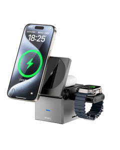 Зарядний пристрій бездротовий WIWU Wi-W030 Planeta Trio 3 in 1 Cableless charger Сірий (Gray)