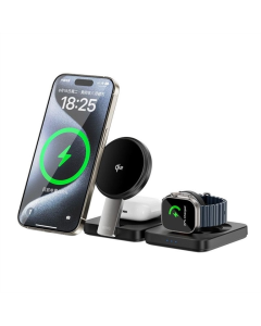 Зарядний пристрій бездротовий WIWU Wi-W028 QI2 3 in 1 wireless charger Чорний (Black)