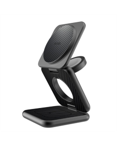 Зарядний пристрій бездротовий WIWU Wi-W035 Kevlar Mag Go 3 in 1 wireless charger Чорний (Black)