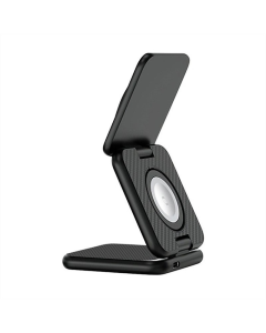 Зарядний пристрій бездротовий WIWU Wi-W035 Kevlar Mag Go 3 in 1 wireless charger Чорний (Black)