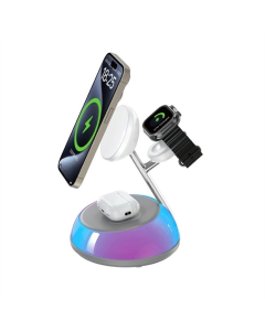 Зарядний пристрій бездротовий WIWU Wi-W036 Aurora 3 in 1 wireless charger Білий (White)