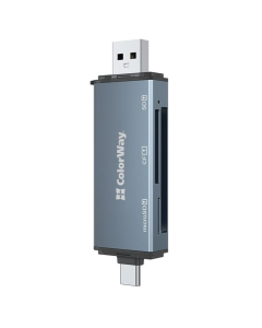 Картридер ColorWay 3-в-1 серый (CW-CR-01) Черный (Black)