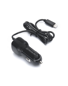 Автомобильное зарядное устройство REAL-EL CA-17 (2USB, 2.1A) + кабель Lightning Черный (Black)