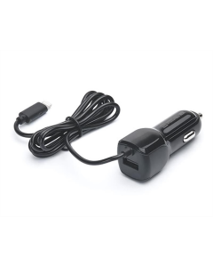 Автомобильное зарядное устройство REAL-EL CA-17 (2USB, 2.1A) + кабель Lightning Черный (Black)