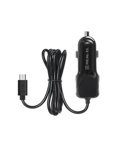 Автомобільний зарядний пристрій REAL-EL CA-15 (2USB, 2.1A) + кабель microUSB Чорний (Black)