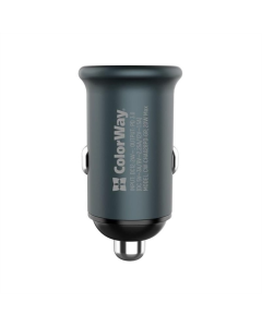 Автомобільний зарядний пристрій ColorWay (1USBx3A, 20W) Power Delivery Port (CW-CHA028PD-GR) Сірий (Gray)