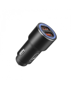 Автомобільний зарядний пристрій SkyDolphin SZ15 Aluminium QC3.0 (2USB, 2.4A) (AZP-000087) Чорний (Black)