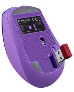 Миша бездротова Defender Mystery MM-301 LED  (2.4G+Bluetooth) Фіолетова (Purple)