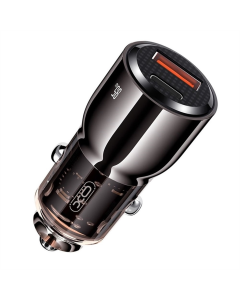 Автомобільний зарядний пристрій XO CC58 (USB, USB-C, 3.25A) 95W Сірий (Dark Grey)
