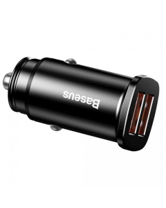 Автомобільний зарядний пристрій Baseus Square Metal (2USB, 5A) 30W (CCALL-DS01) Чорний (Black)