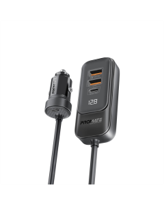 Автомобільний зарядний пристрій Promate GearHub 120W Чорний (Black)