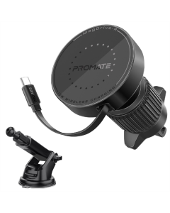 Автомобільний зарядний пристрій Promate Magdrive-r Чорний (Black)