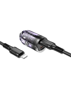 Автомобільний зарядний пристрій Borofone BZ29B Outstanding (2USB-C) + кабель Type-C to Lightning Фіолетовий (Purple)