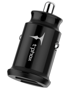 Автомобільний зарядний пристрій T-PHOX Charger Set 2.4A Dual+MicroUSB cable 1.2m Чорний (Black)