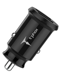 Автомобільний зарядний пристрій T-PHOX Charger Set 2.4A Dual+MicroUSB cable 1.2m Чорний (Black)