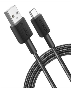 USB кабель Anker 322 USB-A to USB-C - 0.9м Nylon Чорний (Black)