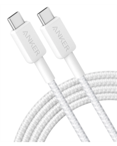 USB кабель Anker 322 USB-C to USB-C - 0.9м Nylon Білий (White)