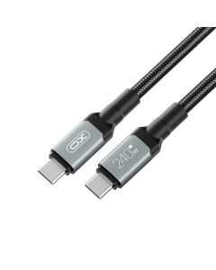 USB-кабель XO NBQ264A High Power Braided Type-C to Type-C - 240 Вт - 1 м Черный (Black)