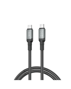 USB кабель XO NBQ264A High Power Braided Type-C to Type-C - 240W - 1м Чорний (Black)