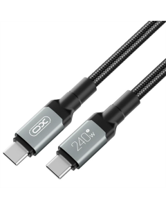 USB-кабель XO NBQ264A High Power Braided Type-C to Type-C - 240 Вт - 2 м Черный (Black)