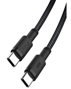 USB кабель XO NBQ199 High Power Braided Type-C to Type-C - 100W - 1м Чорний (Black)