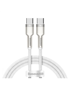 USB-кабель серии Baseus Cafule Metal Type-C to Type-C 100W (1м) Белый (White)