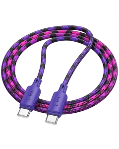 USB кабель Hoco X116 Meridian Type-C to Type-C 60W (1м) Фіолетовий (Gradient Purple Mix)
