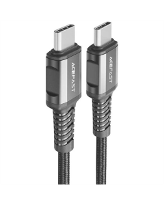 USB кабель Acefast C1-09 USB-C to USB-C PD240W (1м) aluminum alloy Чорний Сірий (Black Gray)