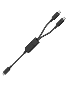 USB кабель Acefast C5-11 USB-C to 2xUSB-C 100W (1.2м) Чорний (Black)