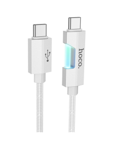 USB-кабель Hoco U123 Regent colorful 60W Type-C to Type-C (1.2м) Серый (Gray)
